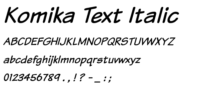 Komika Text Italic font